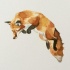 Lovely jumping fox tattoo design