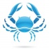 Lovely light blue crab tattoo design