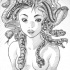 Lovely naked pencilwork medusa gorgona tattoo design