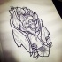 Lovely outline bat and old school flowers tattoo design