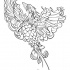 Lovely outline phoenix rushing up tattoo design
