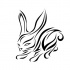 Lovely tribal rabbit tattoo design
