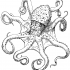 Lovely uncolored octopus tattoo design
