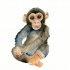 Lovely watercolor chimpanzee baby tattoo design