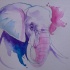 Lovely watercolor elephant portrait tattoo design by xxxparabolaxxx