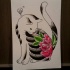 Lovely white cat with chinese pattern tattoo design