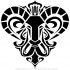 Luxury black-ink tribal ram portrait tattoo design