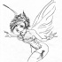 Luxury black-line fairy spy with a dagger tattoo design
