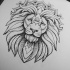 Luxury dotwork lion in mandala crown tattoo design