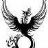 Luxury lack-ink open-winged phoenix tattoo design