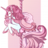 Luxury purple-ink decorated unicorn carousel tattoo design