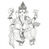 Luxury uncolored full-size ganesha elephant tattoo design