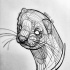 Mad-eyed rodent head tattoo design
