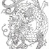 Malicious unolored chinese dragon tattoo design