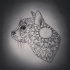 Mandala-patterned cat head in profile tattoo design