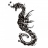 Marvelous black-ink tribal seahorse tattoo design