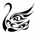 Marvelous black tribal swan tattoo design