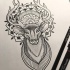 Marvelous grey-pencil deer with mandala tattoo design