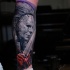 Michael Myers portrait with knife tattoo