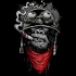 Military smoking gorilla in helmet with red bandana tattoo design