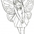 Modest cartoon uncolored fairy with open mouth tattoo design