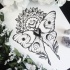 Moon-patterned moth on half-mandala background tattoo design