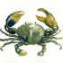 Muddy green watercolor crab tattoo design