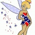 Multicolor confederate tinkerbell fairy tattoo design