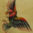 Multicolor old school eagle tattoo design