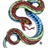 Multicolor old school snake tattoo design