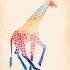 Multicolor spotted giraffe tattoo design