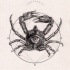 Mystic grey-ink illumanati signed crab tattoo design