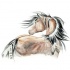Native horse with feathers tattoo design