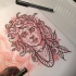 New school medusa gorgona with necklaces tattoo design