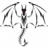 Nice black-contoured red-eyed dragon tattoo design