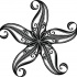 Nice black-ink curl-ended starfish tattoo design