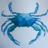 Nice blue watercolor crab tattoo design