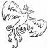 Nice cartoon outline flying phoenix bird tattoo design