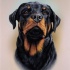 Nice colorful dutiful rottweiler portrait tattoo design