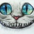 Nice colorful heshire cat smile tattoo design
