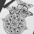 Nice floral mandala and butterfly flock tattoo design