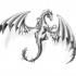 Nice grey-ink drawing dragon with huge wings tattoo design