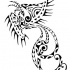 Nice long-tail phoenix in polynesian style tattoo design