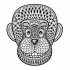 Nice ornamented chimpanzee head tattoo design