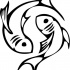 Nice outline fish couple in circle tattoo design