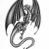 Nice pencilwork flying dragon tattoo design