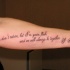 Tatuaje en el antebrazo, cita romántica bonita
