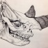 Nice smiling rhino skull tattoo design