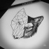 Nice strict half-geometric wolf face tattoo design