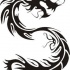 Nice tribal asian dragon figure tattoo design